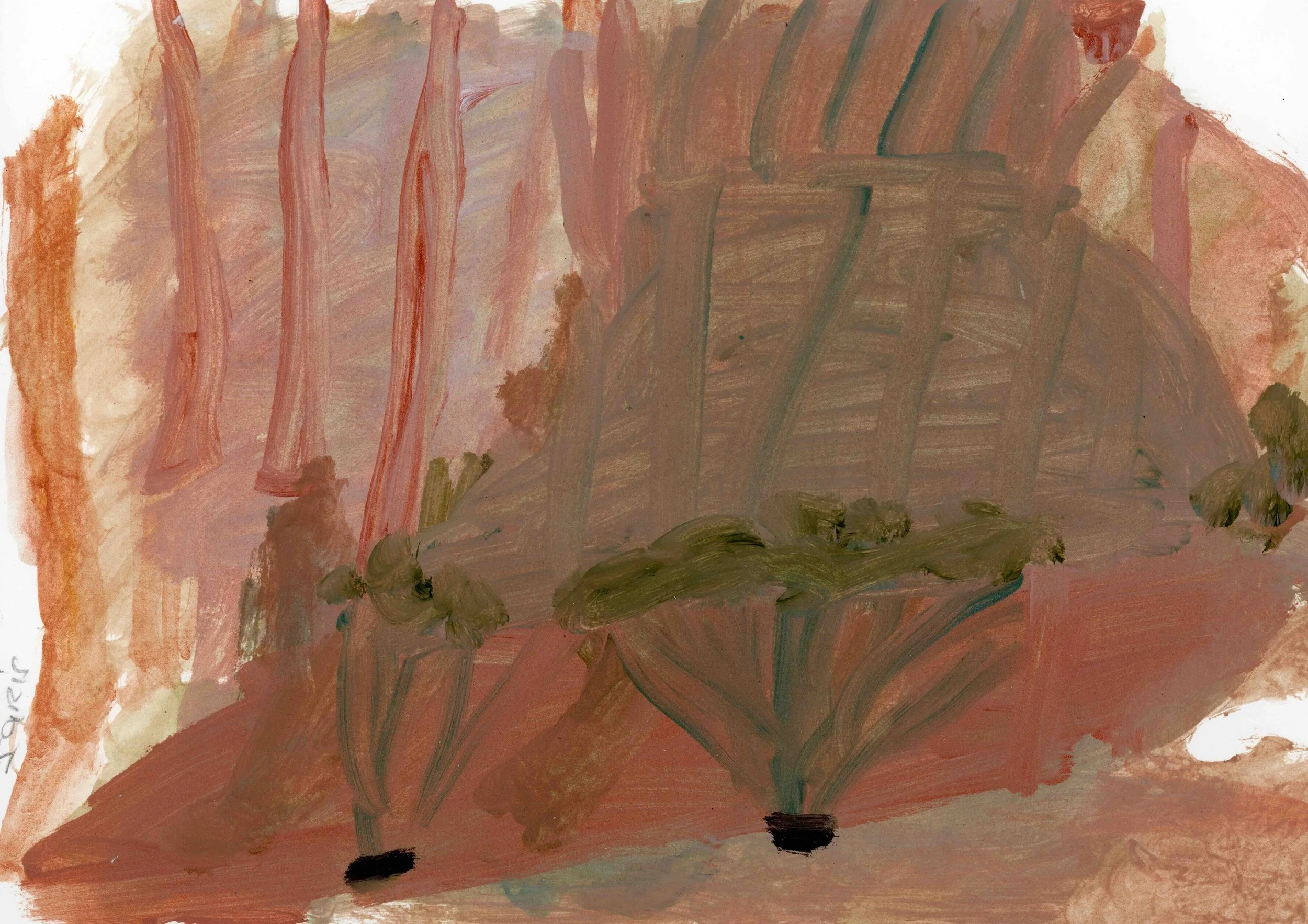 After Fire, acrylic on paper, 21 x 30 cm