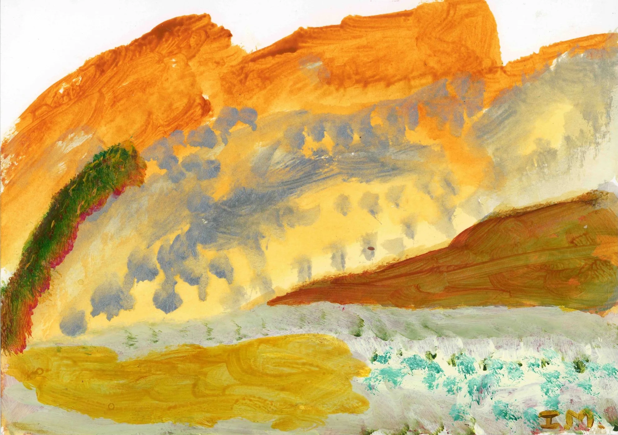 Caterpillar Dreaming, acrylic on paper, 21 x 30 cm