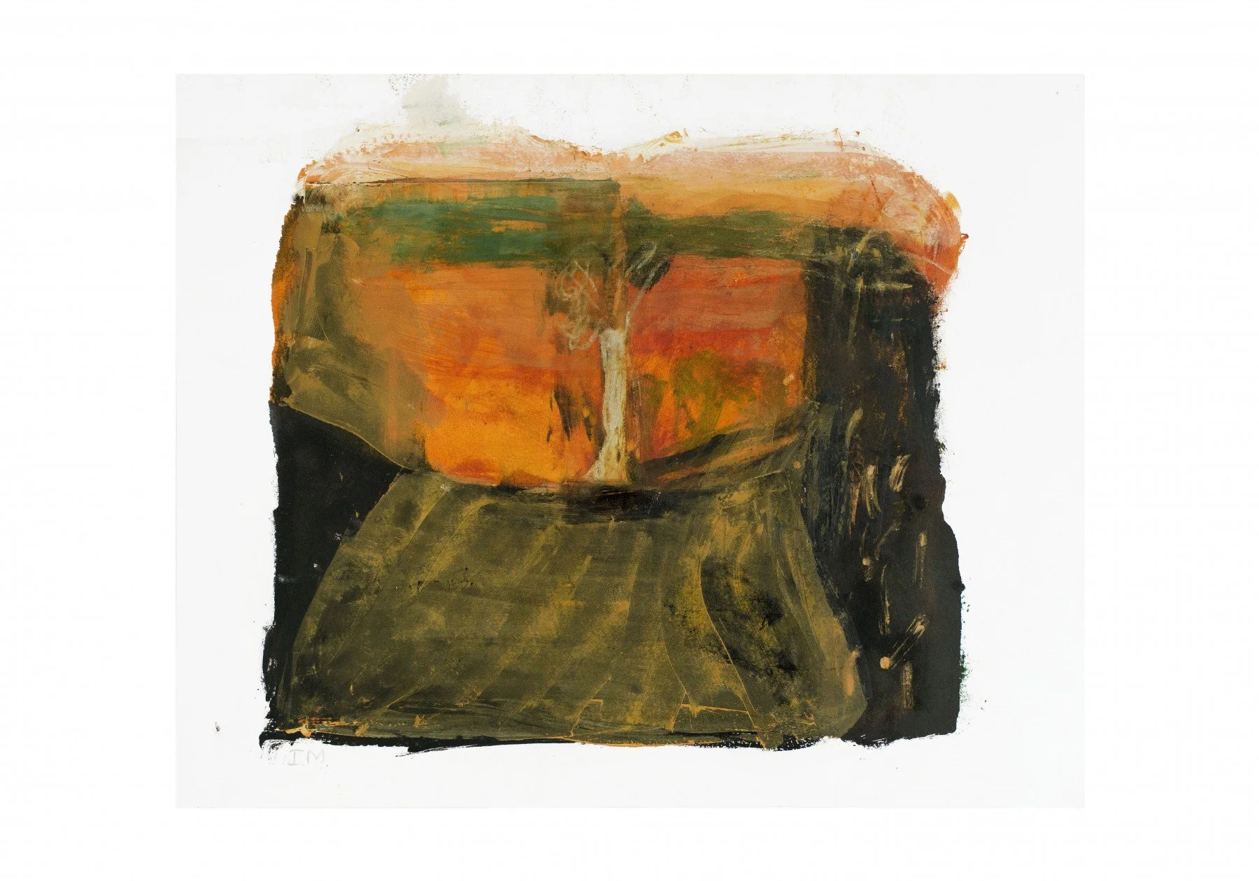 Land Badge 3 Kimberley, 2014, monotype, 46×49, 75x92cm [framed]