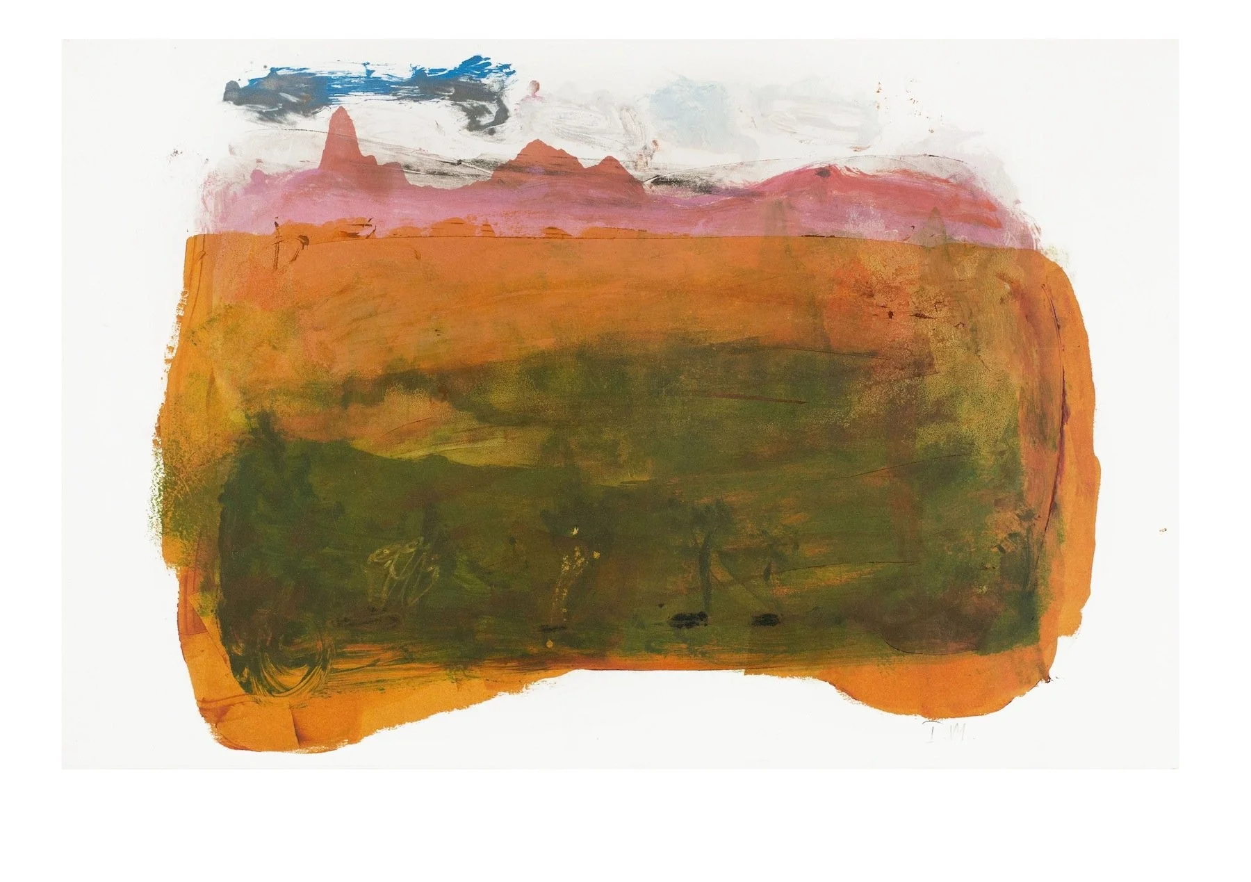 Land Badge 4 Kakadu, 2014, monotype, 44x48cm, 75x92cm [framed]