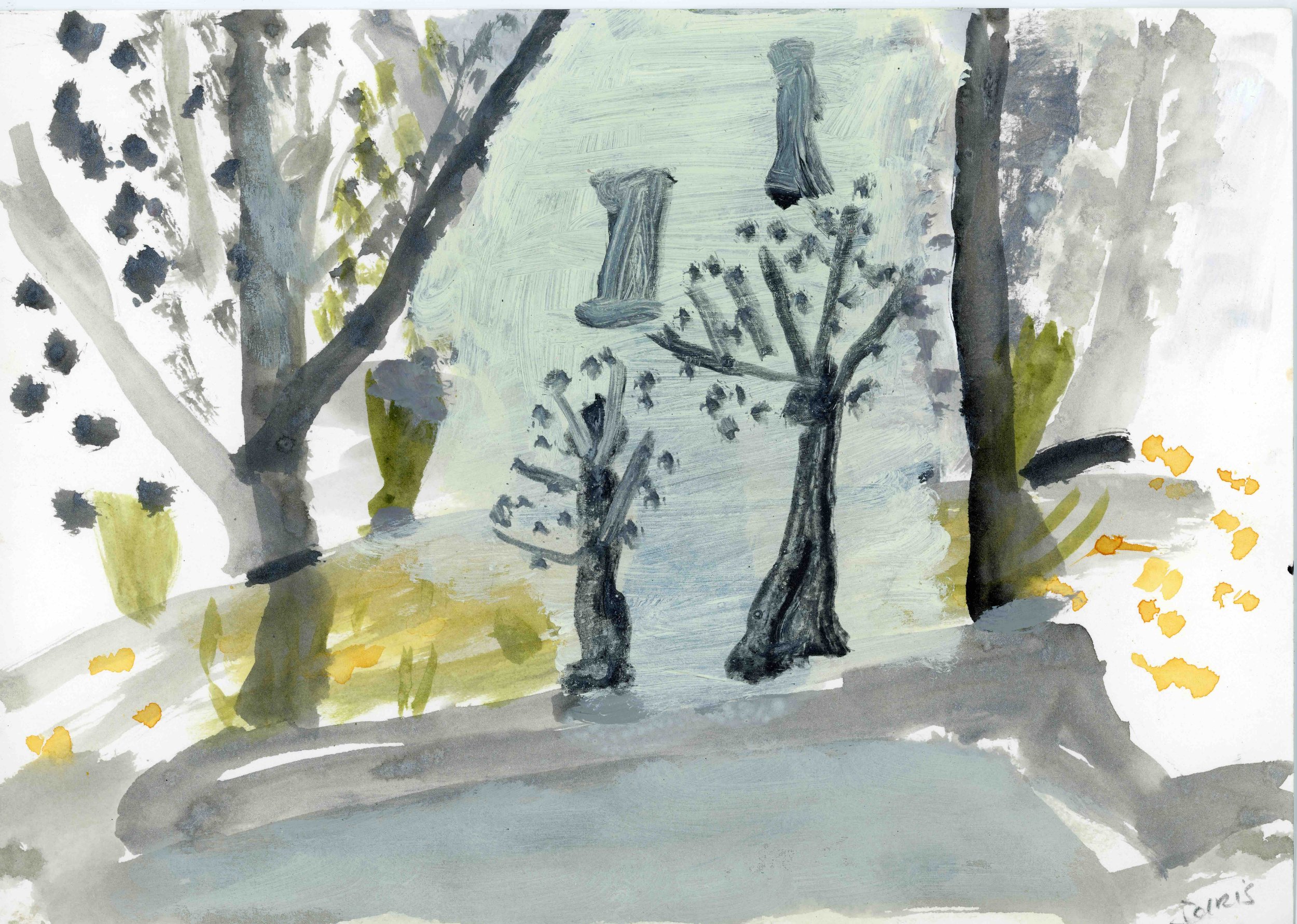 Coastal Path, acrylic on paper, 21 x 30 cm