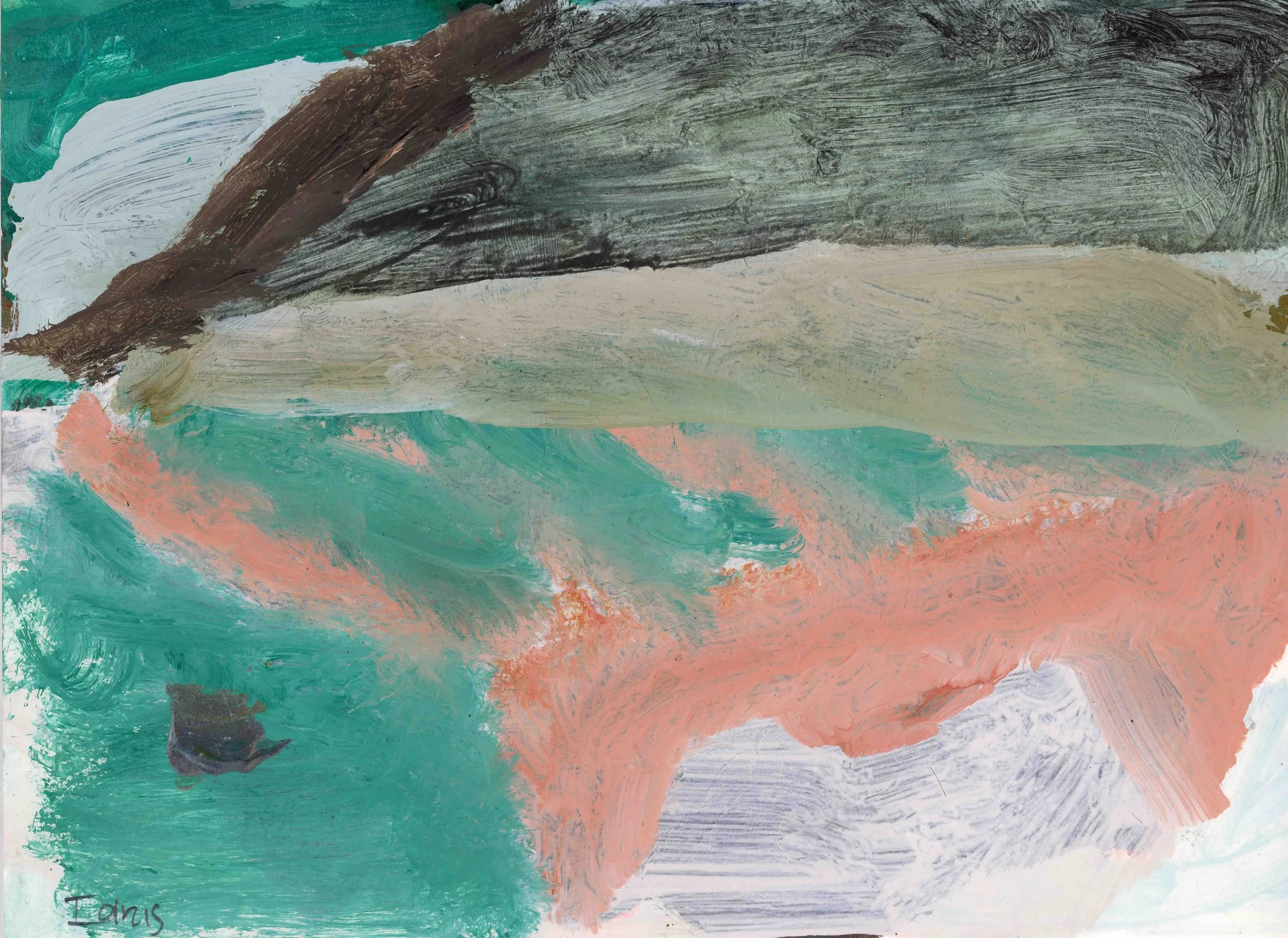 Descending Cloud, acrylic on paper, 21 x 30 cm