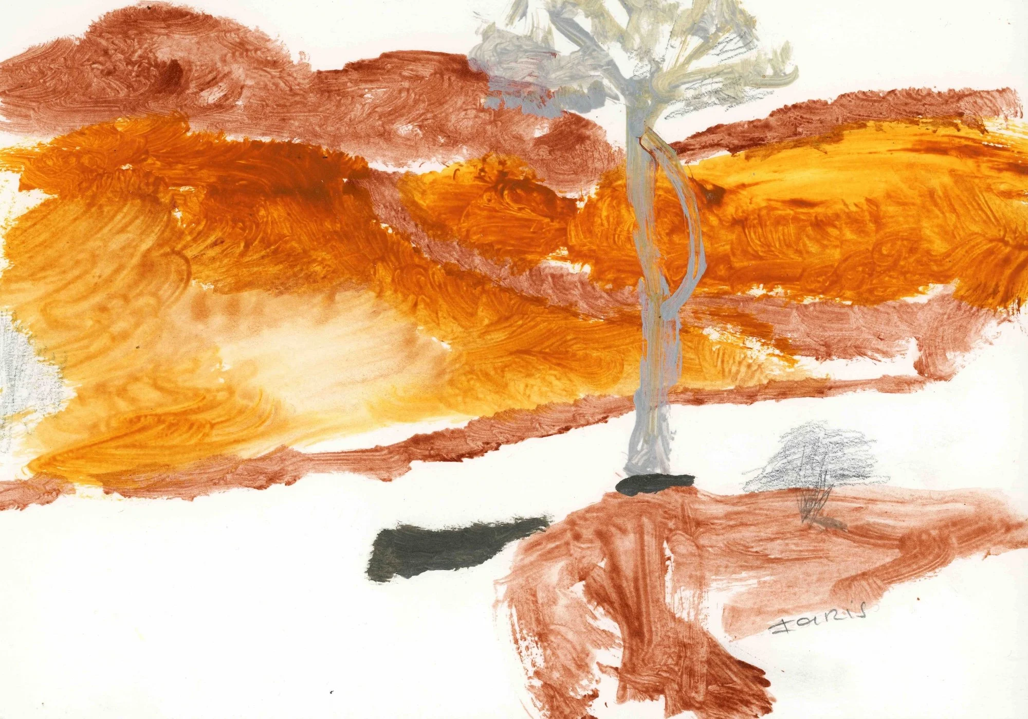 Desert Tree, acrylic on paper, 21 x 30 cm
