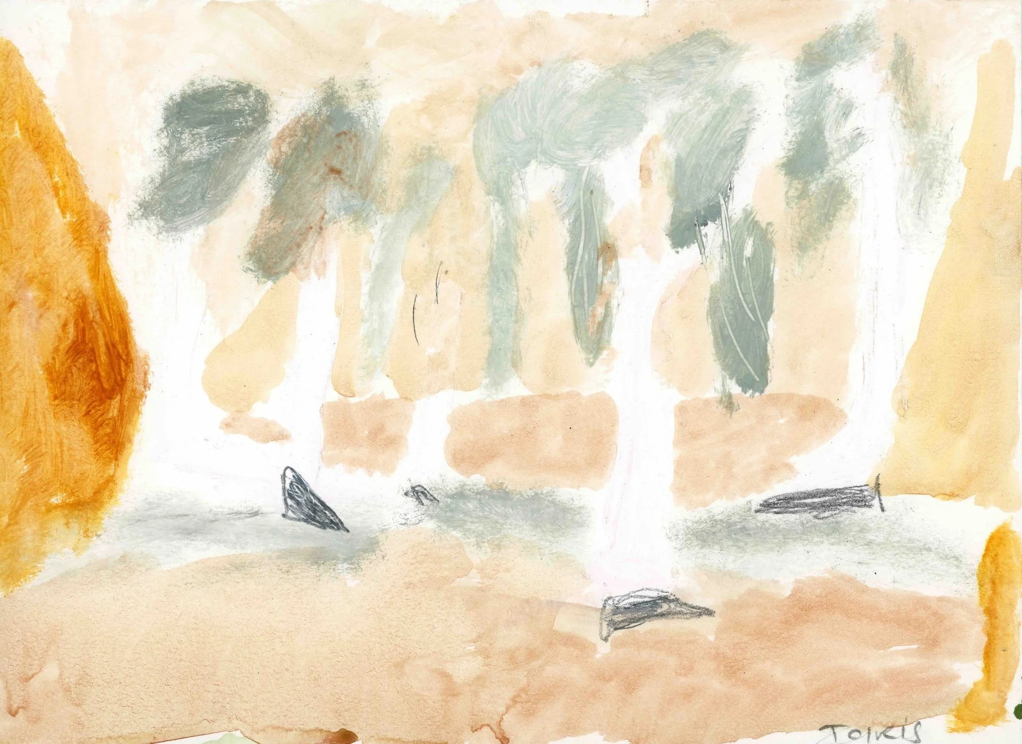 Fading Light, acrylic on paper, 21 x 30 cm