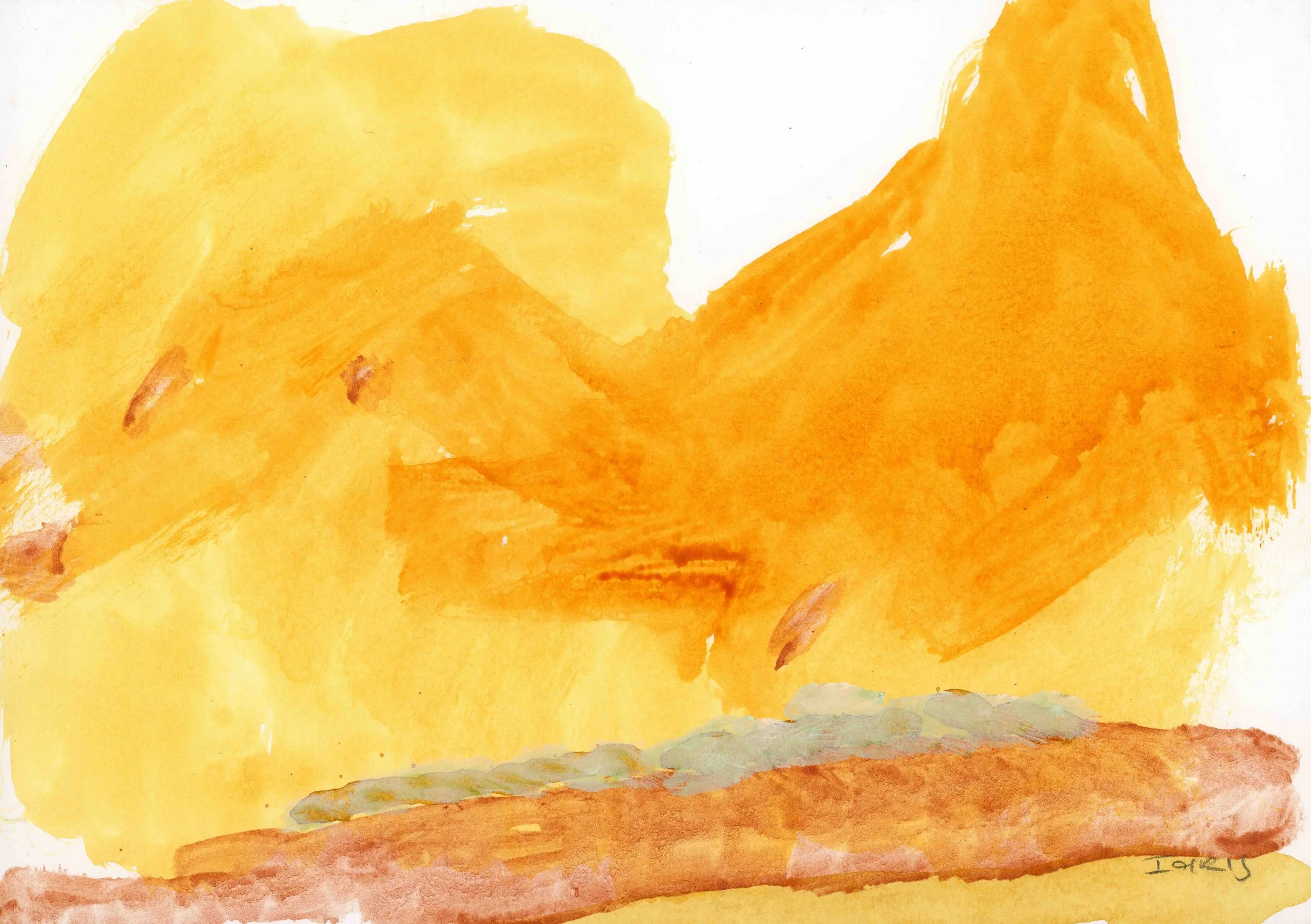 Fluid Light Retention, acrylic on paper, 21 x 30 cm