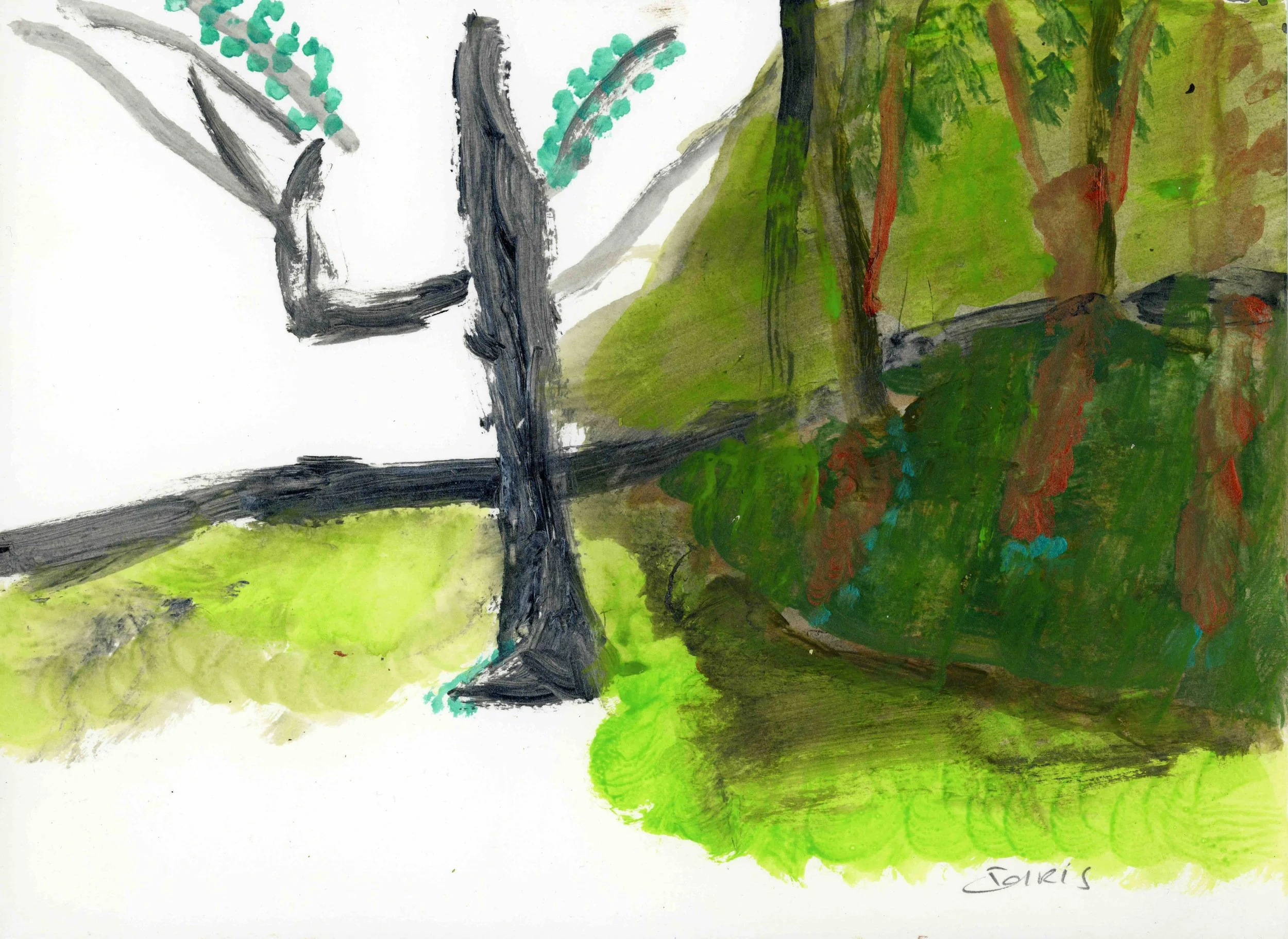New Growth, 2022, acrylic on paper, 21 x 30 cm