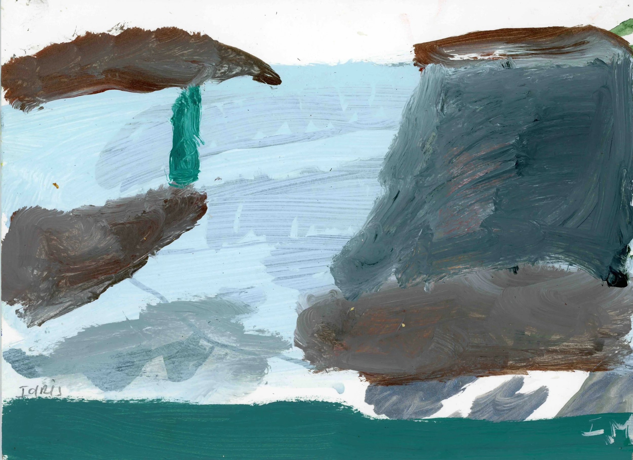Single Pine, acrylic on paper, 21 x 30 cm
