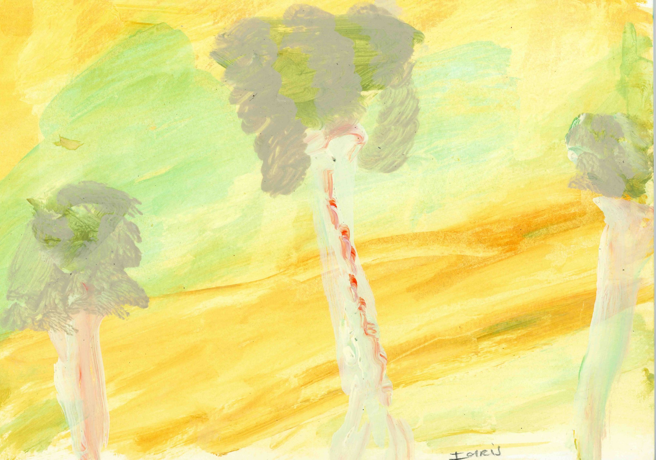 Soft River Bed, 2022, acrylic on paper, 21 x 30 cm