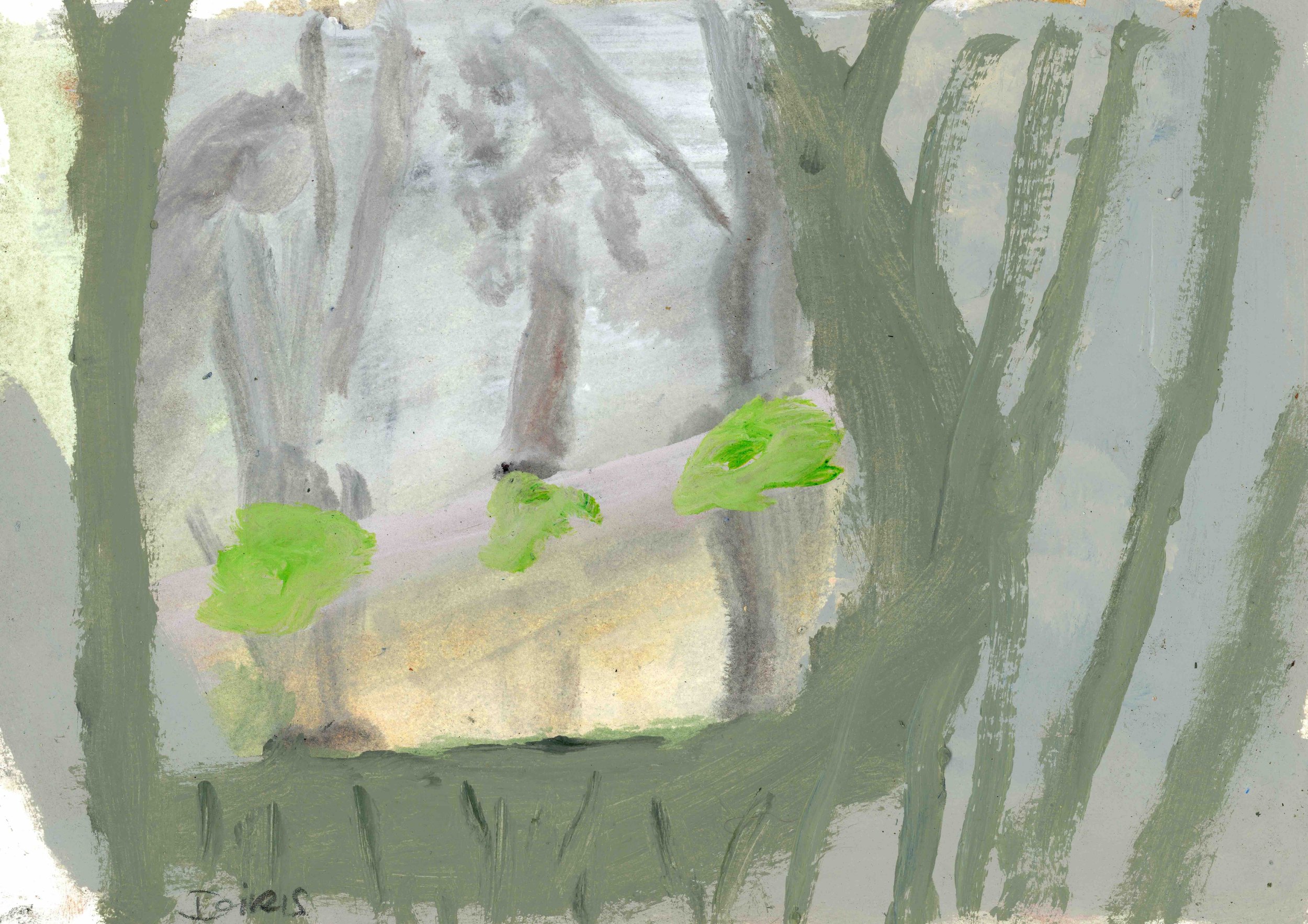 South Coast Rain, 2022, acrylic on paper, 21 x 30 cm