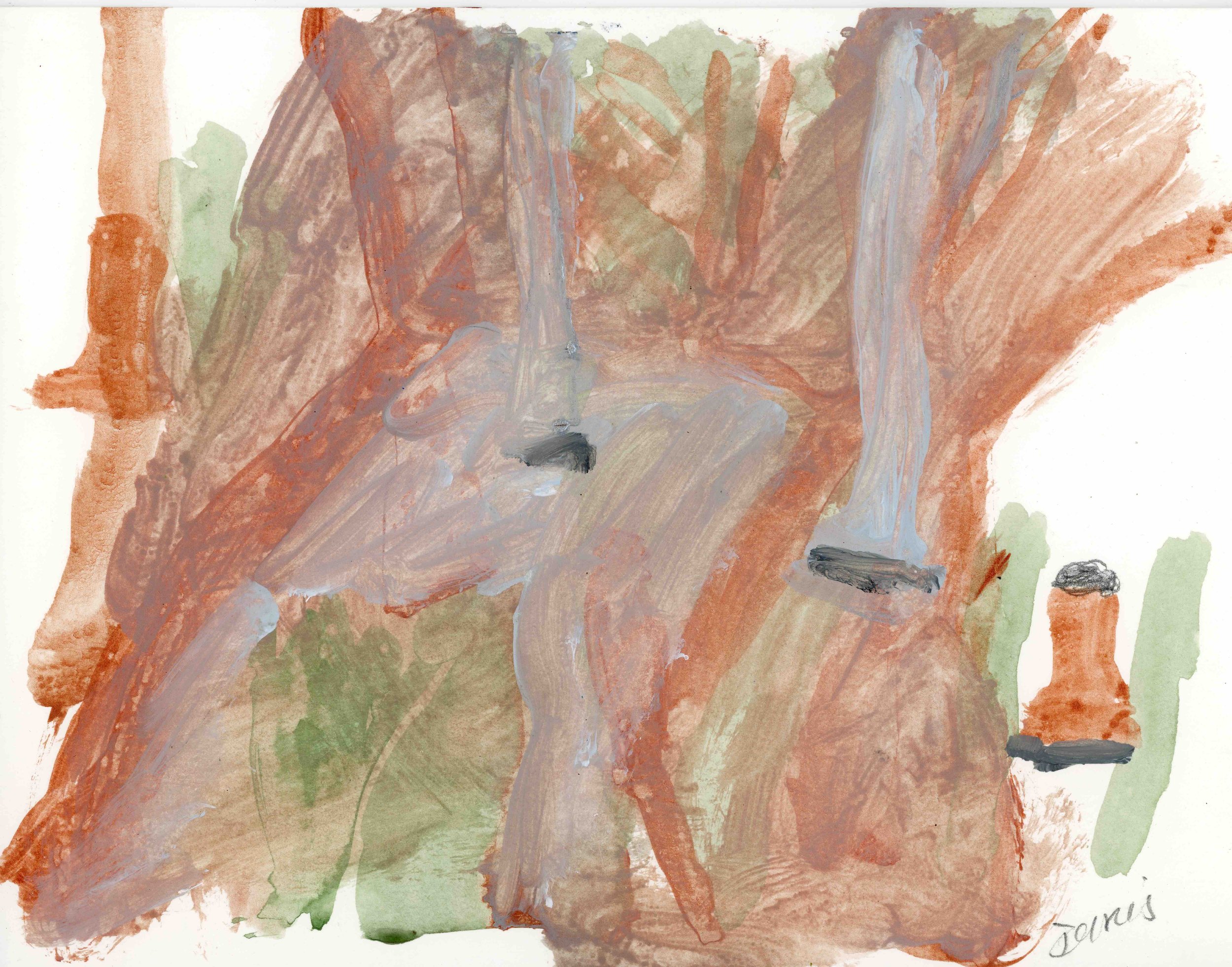 The Hill, 2022, acrylic on paper, 21 x 30 cm