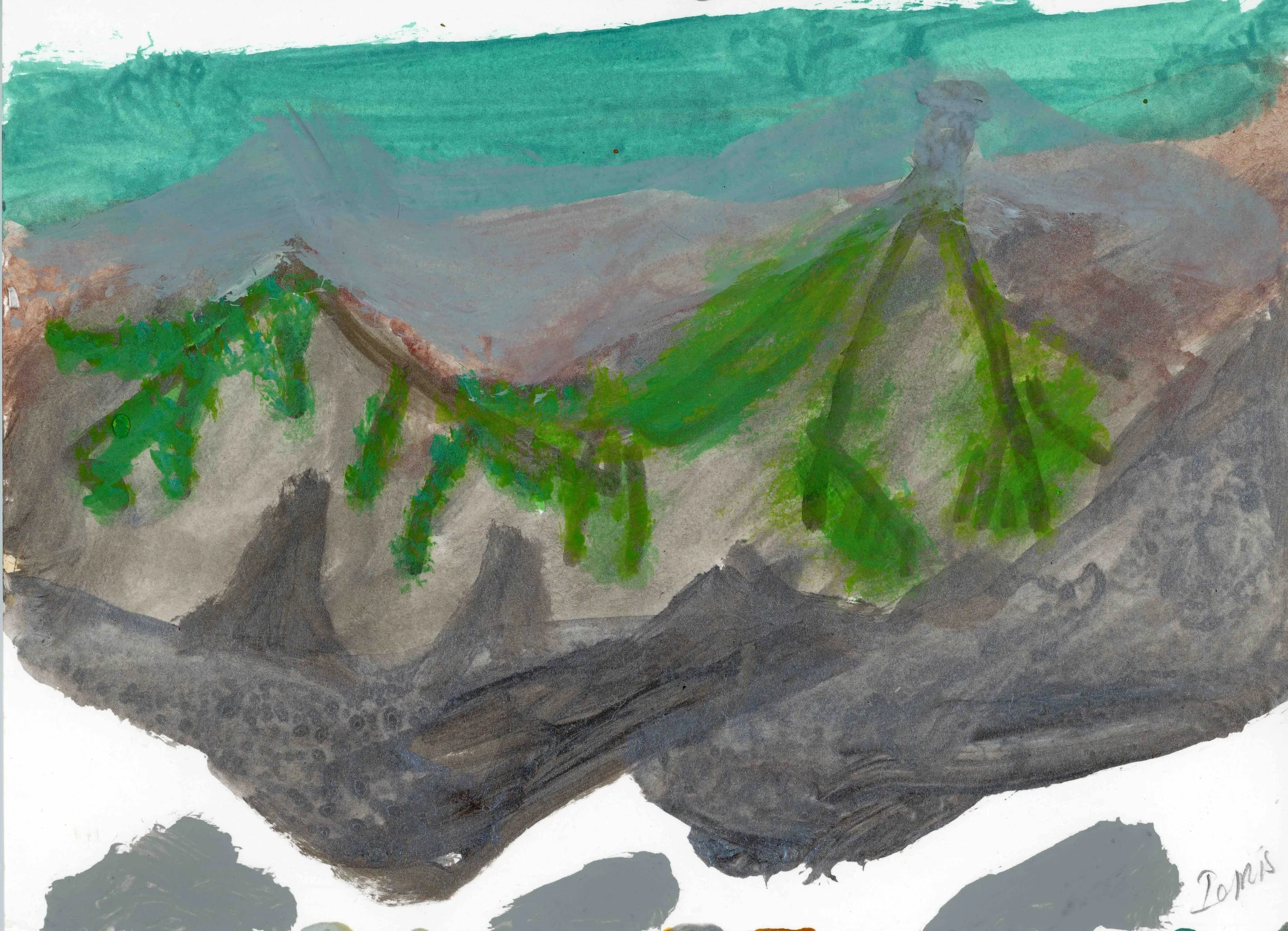 The Mountains, 2022, acrylic on paper, 21 x 30 cm