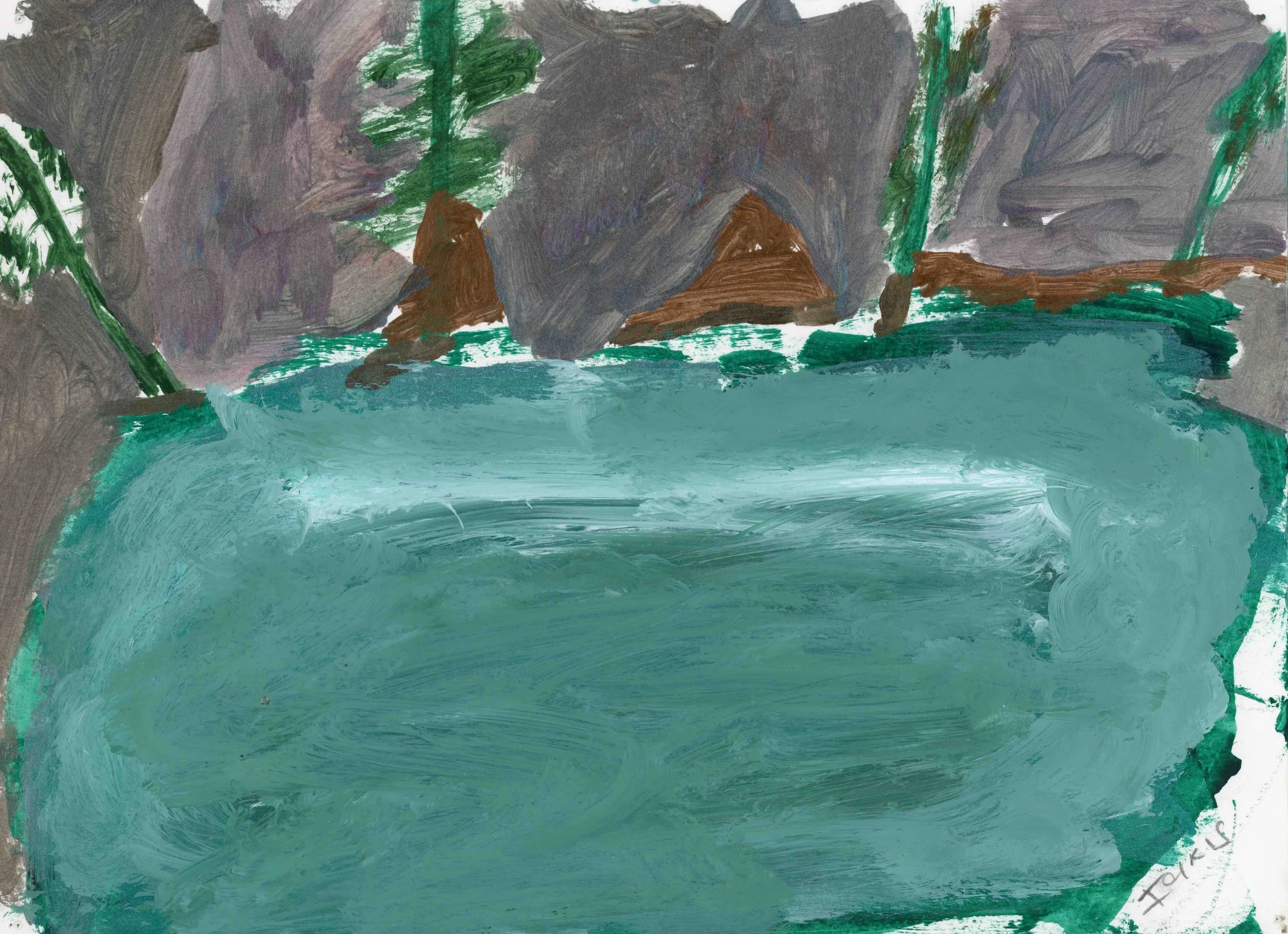 The Water Colour NZ (1), 2022, acrylic on paper, 21 x 30 cm