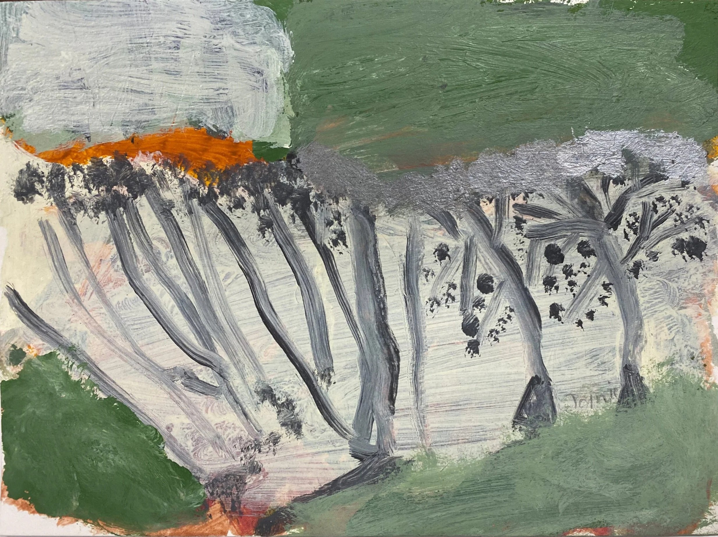 Through to the Beach, acrylic on paper, 21 x 30 cm