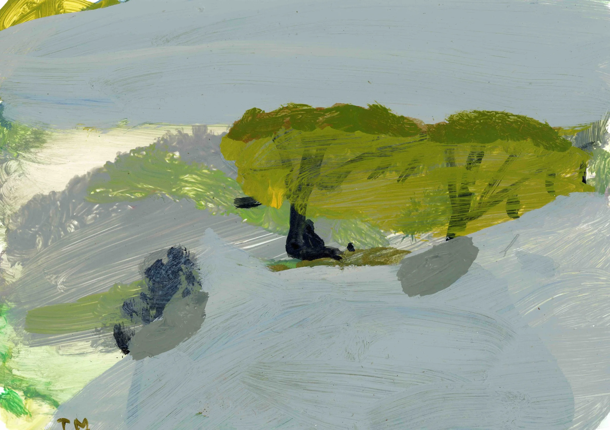 View to the Beach King Island, 2022, acrylic on Yupo synthetic paper, 21 x 30 cm