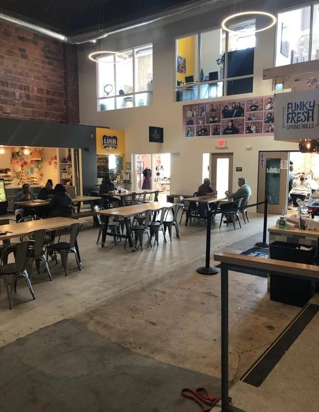 Community members enjoying the vibe on a Tuesday afternoon.