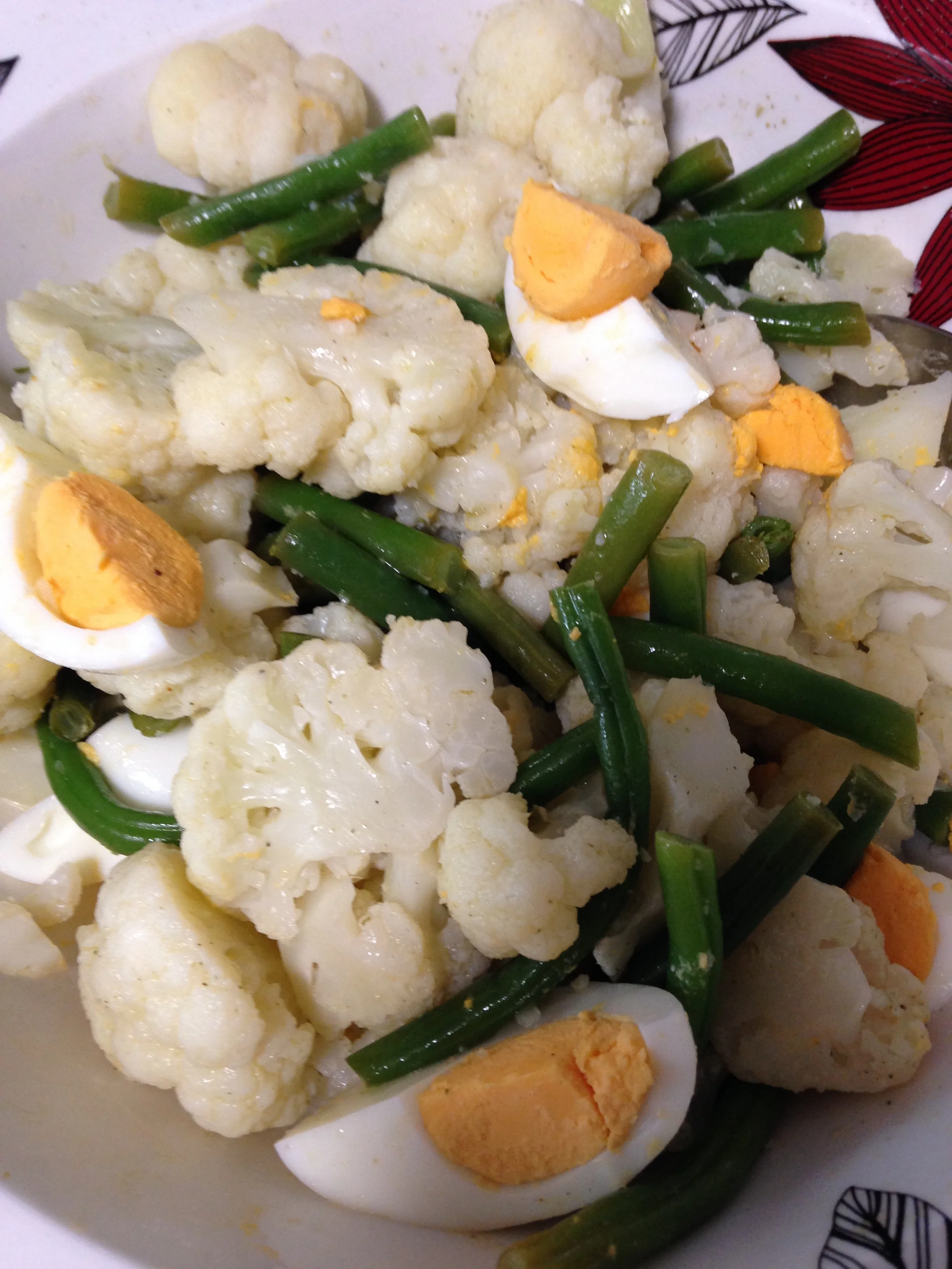 Cauliflower, bean and egg salad