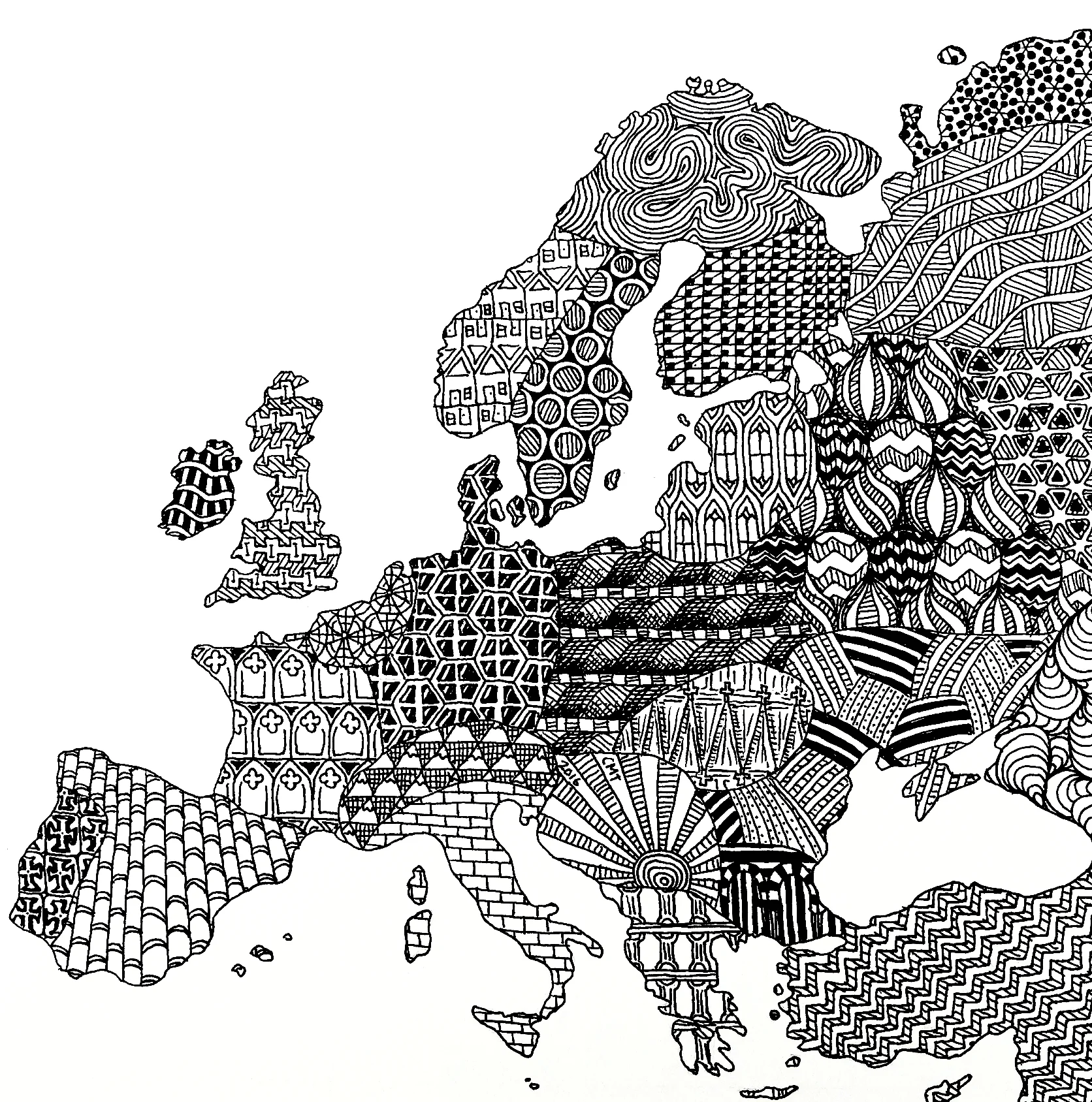 Europe Zentangle
