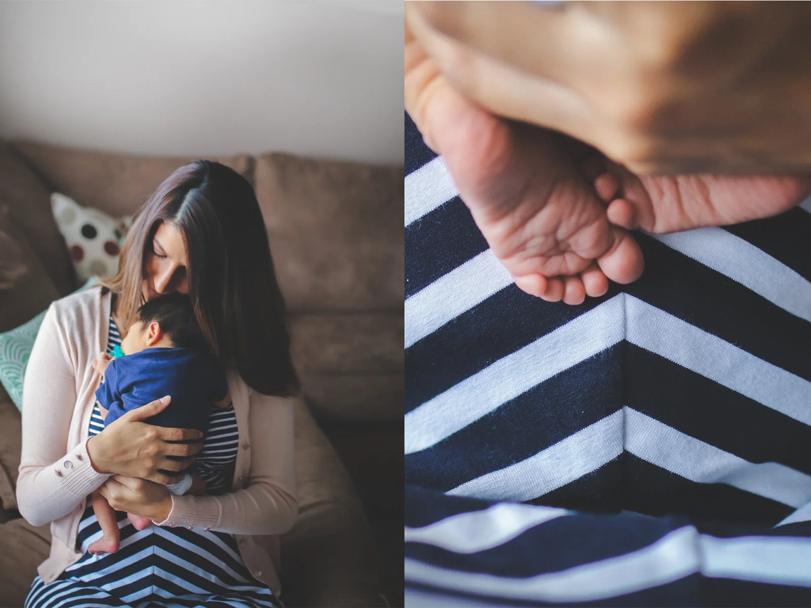 Daniel + Abril. At-home newborn and family photos.