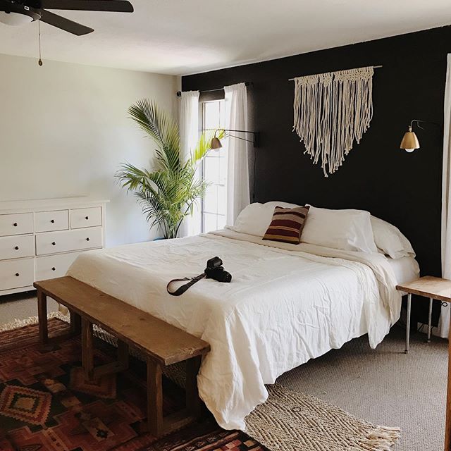 Bedroom before and after. It wasn’t expensive but it looks so much better!