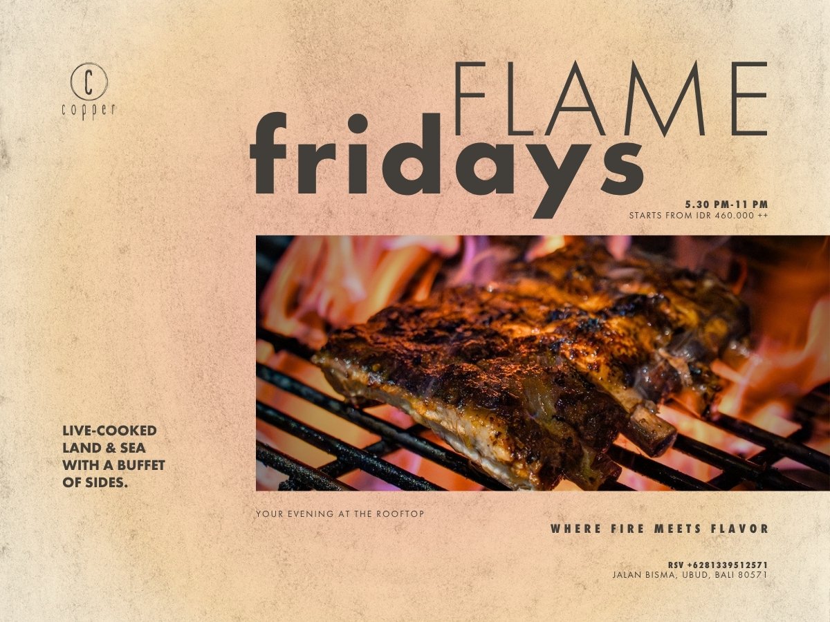 4 SEPTEMBER - FLAME FRIDAYS ROOFTOP BBQ