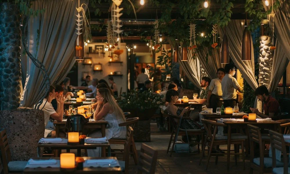guests dining dinner at restaurant in ubud