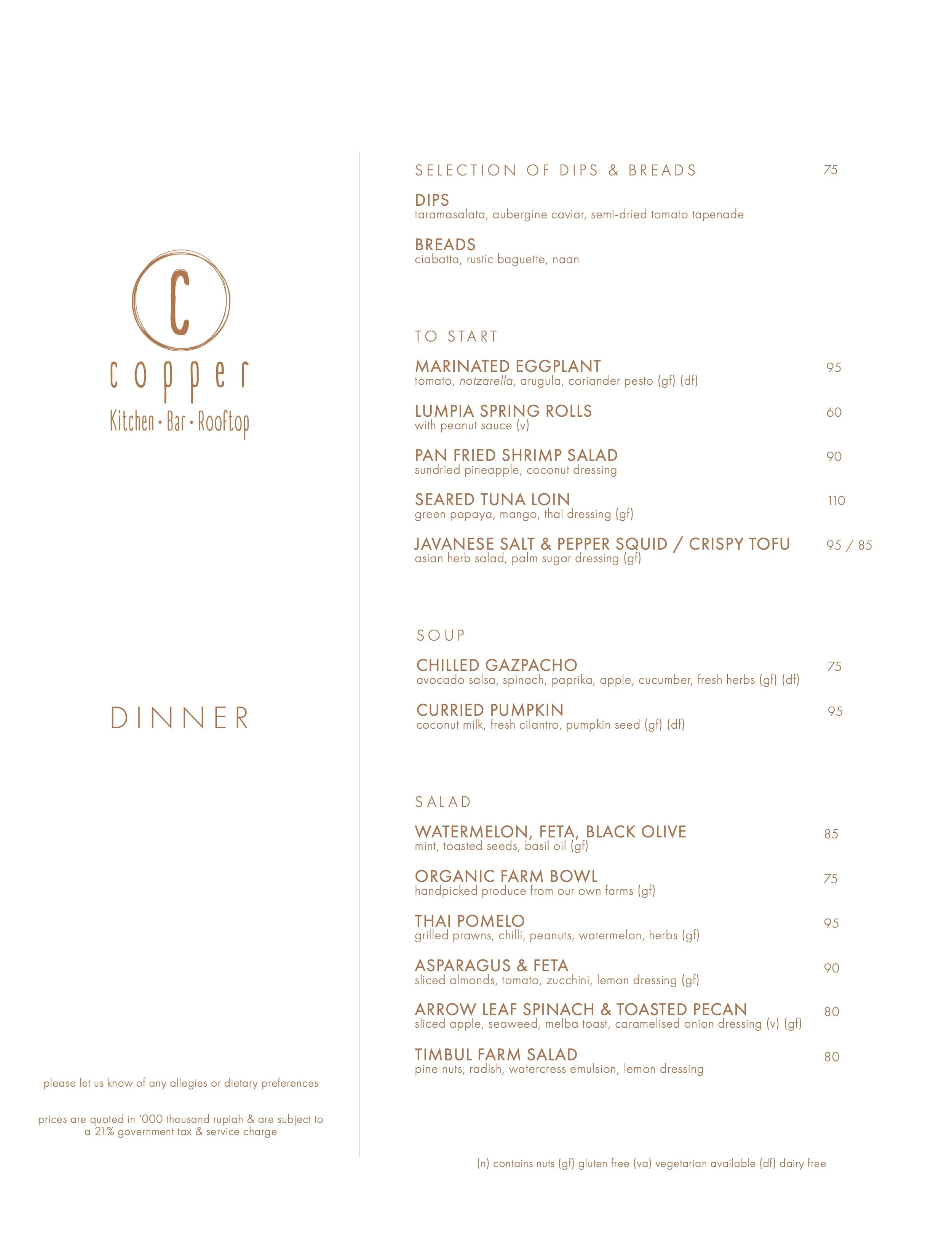 Copper Kitchen, Bar & Rooftop One of Ubud's Best Restaurants Dinner