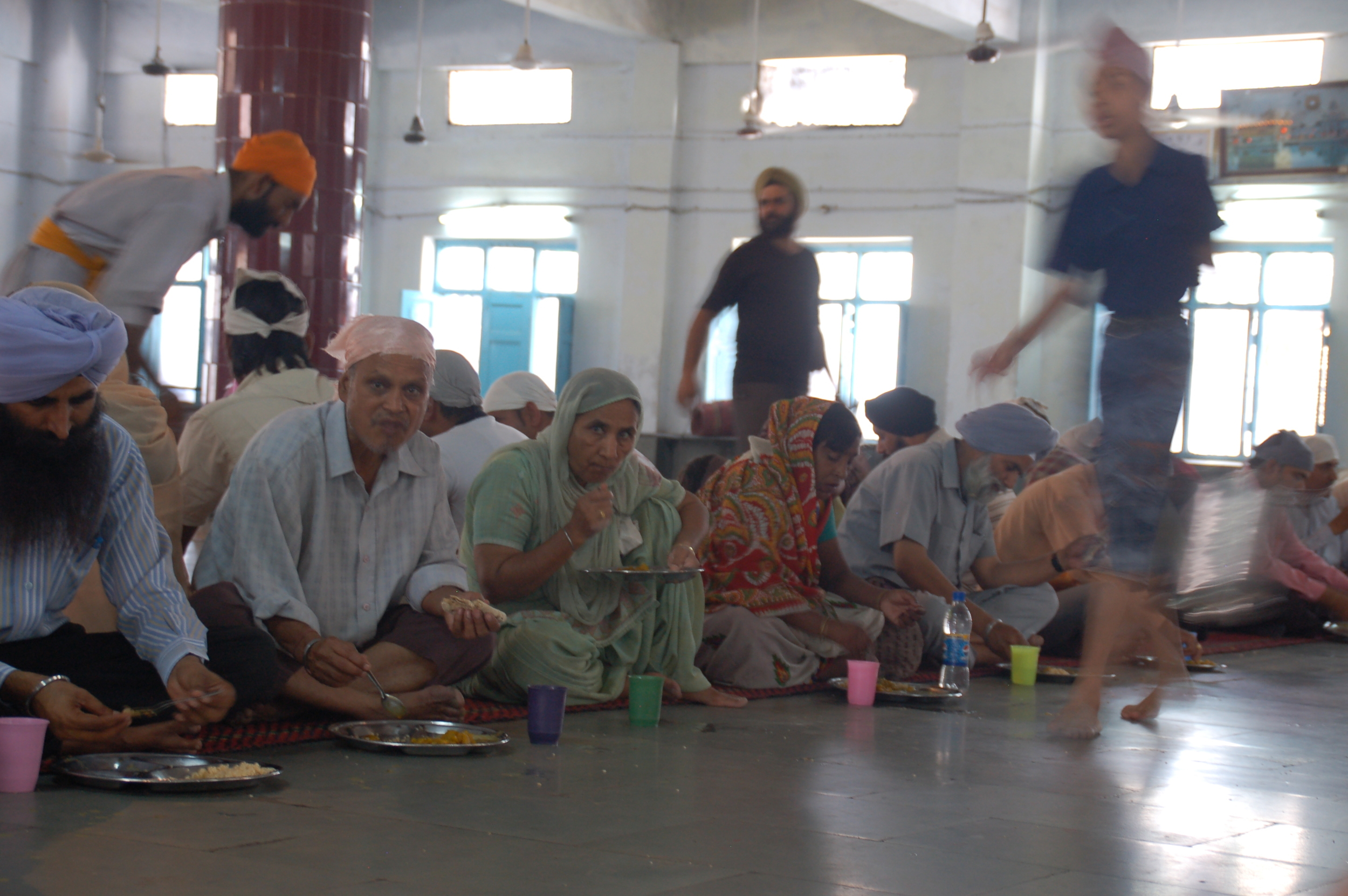 Eating Breakfast in a Sikh Temple