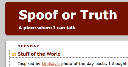 Nomadderwhere on Spoof or Truth