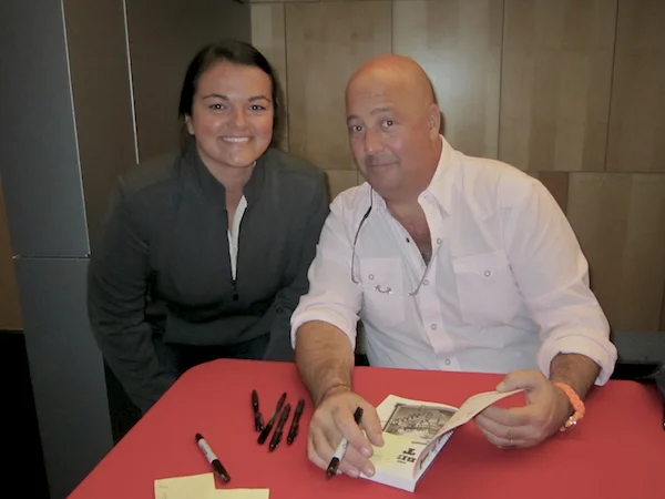 Andrew Zimmern and Lindsay Clark