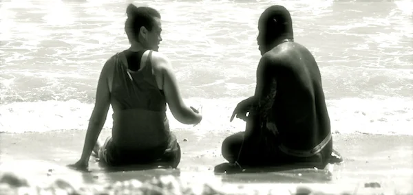 Practicing my Creole on the beach in Jacmel, Haiti