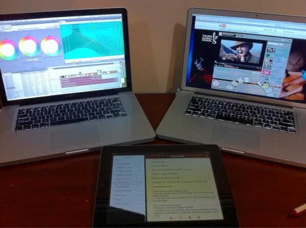 MacBook Pros, iPads, iPhones, and intense production tech