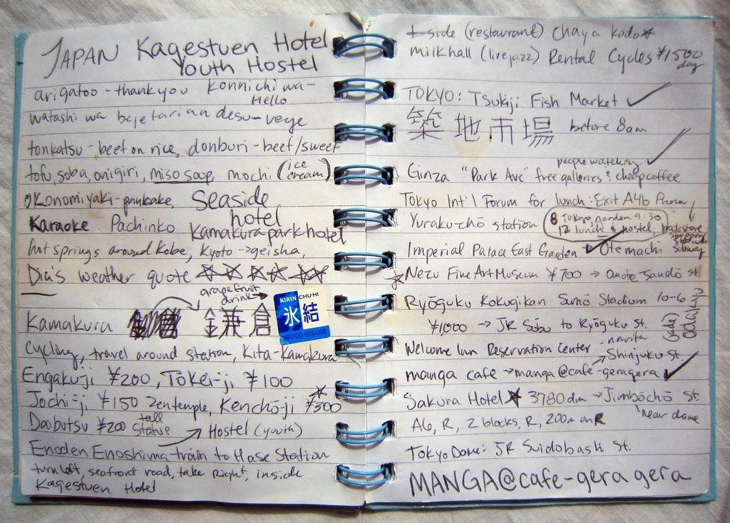 My notebook for Japan on Semester at Sea