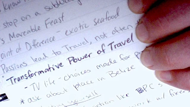 Taking notes on Andrew Zimmern's talk