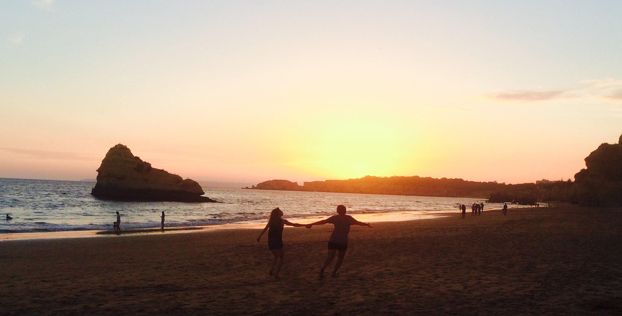 Running in the sunset with my oldest friend in life