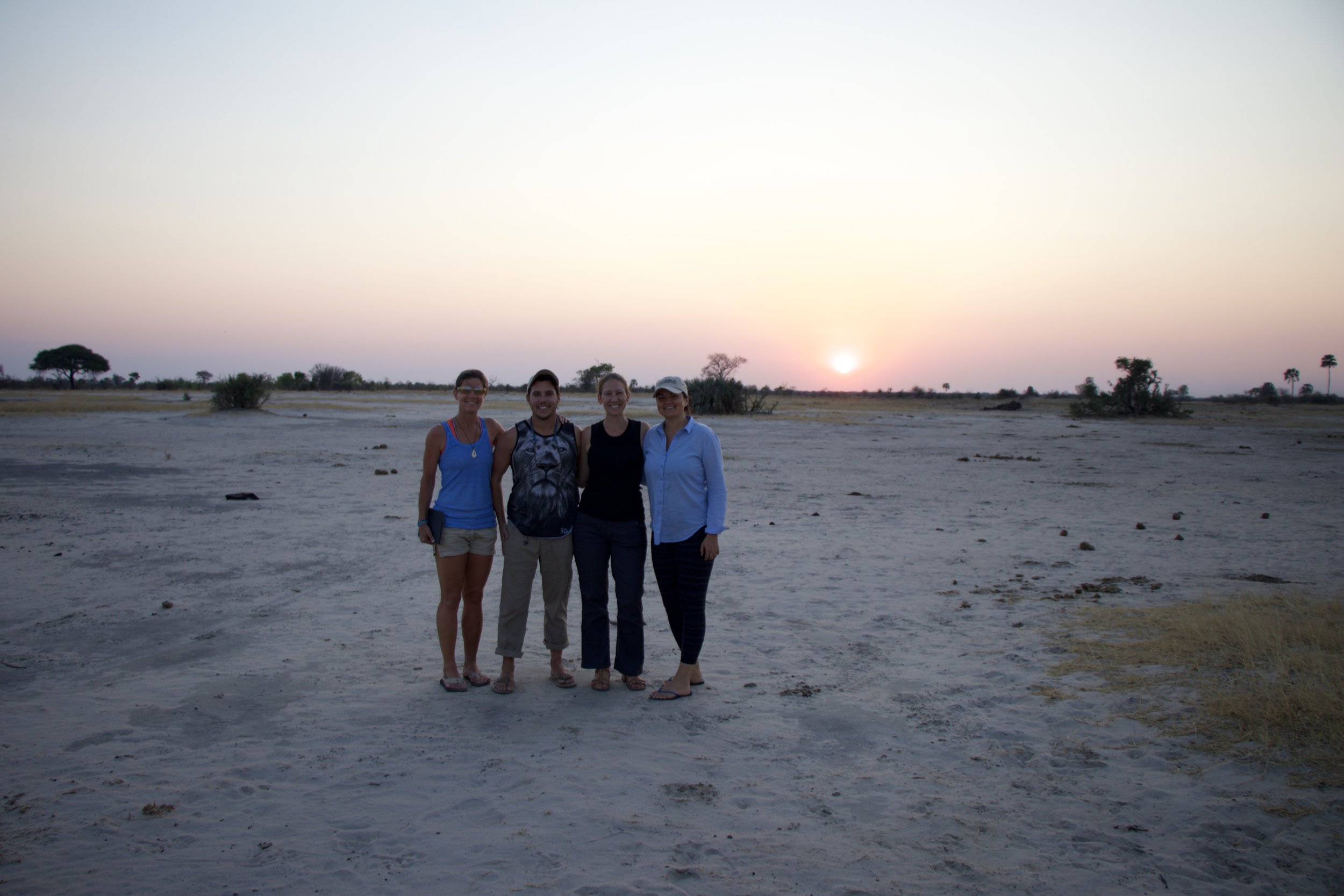 Having sundowners on the border with Botswana and Zimbabwe