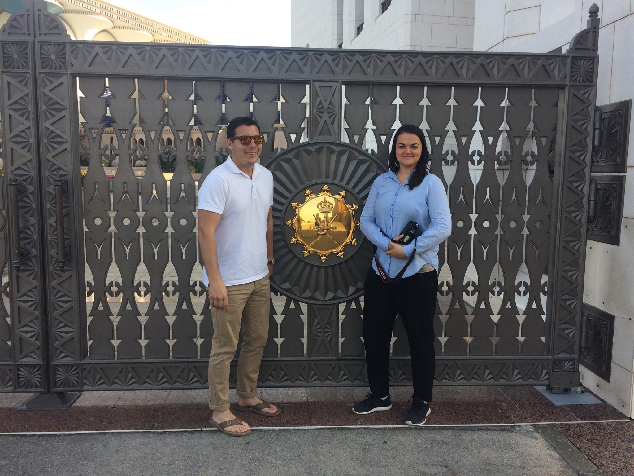 Nick and I at the gate of the Sultan's home