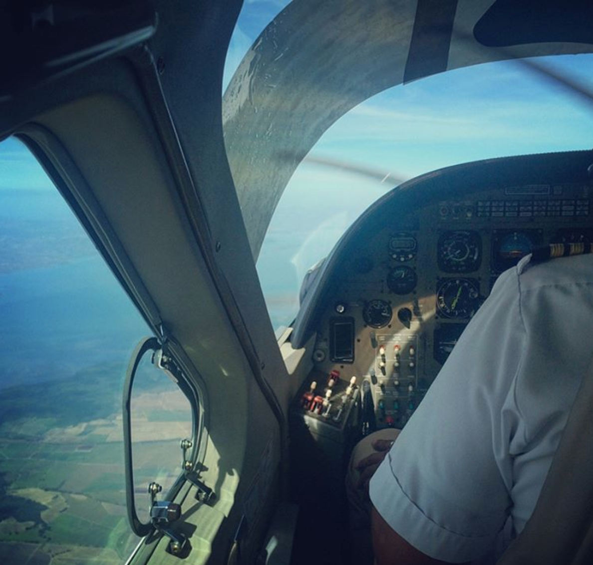 Flying over Costa Rica in a little puddle jumper