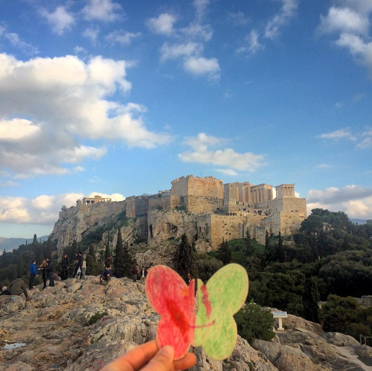 Butterwormie visits the Acropolis