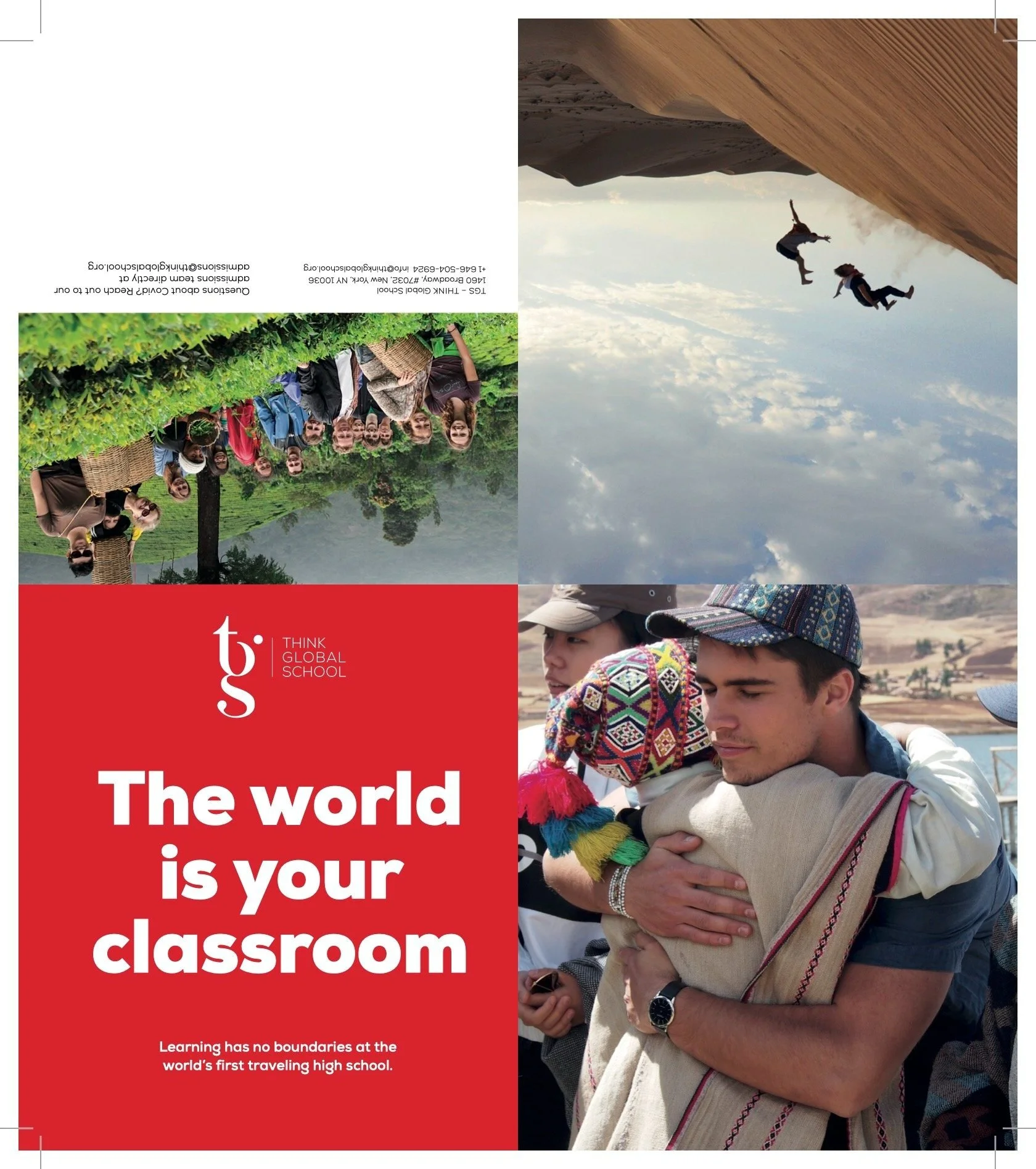 Mailer for a world-traveling high school