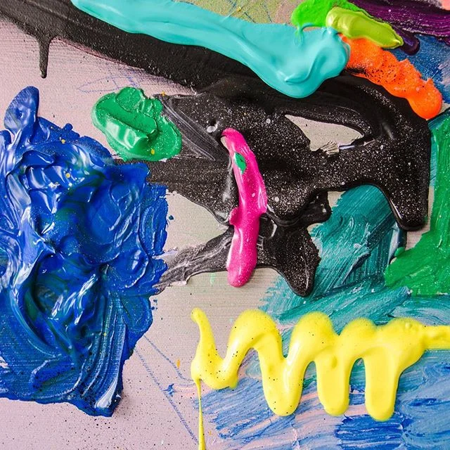 Detail shots from my newest piece! I'm really layering and piling on the paint lately, makin it real ~thicc~ and very much enjoying the results, especially the little burrata babe in the third pic👌
.
.
&quot;Yours&quot;
36&quot;x36&quot;
Mixed media