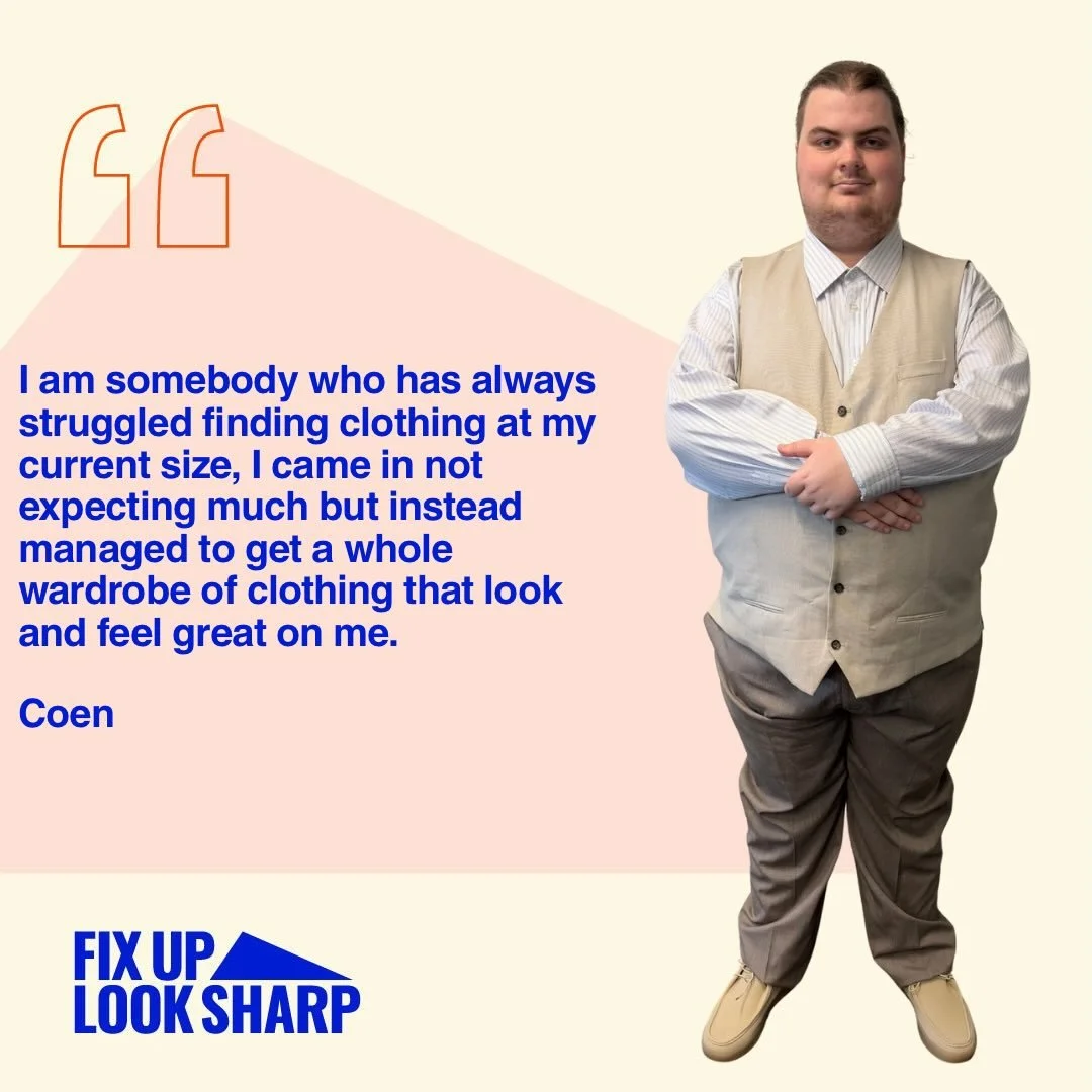 Testimonial>>> Thank you for your honest words Coen, we take pride in our inclusive clothing selections, so great to hear your positive feedback!! All the best with your customer service interviews. #interviewstyling #firstimpressions #inclu