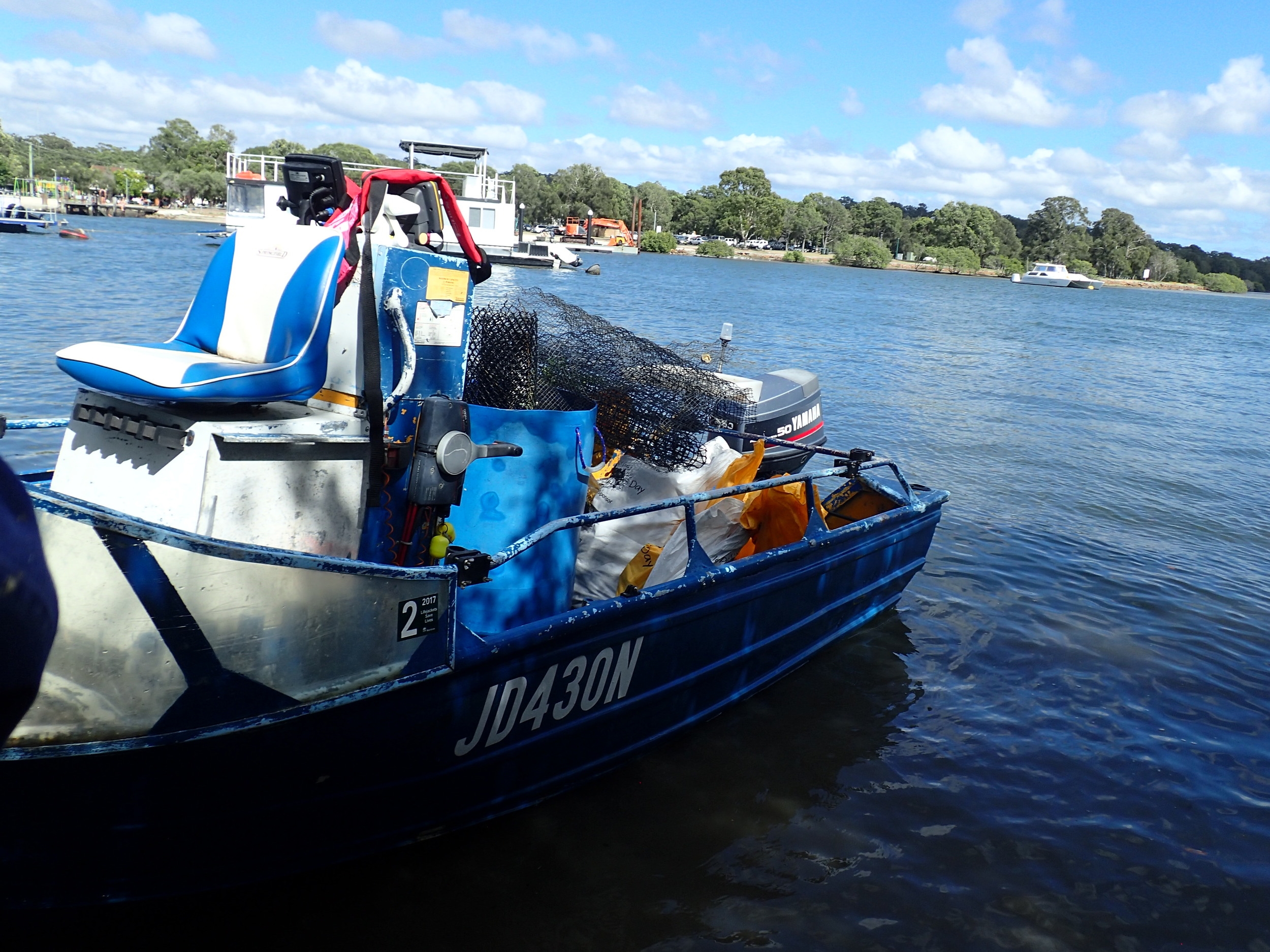 Thanks for the boat that made a big difference in carting the rubbish