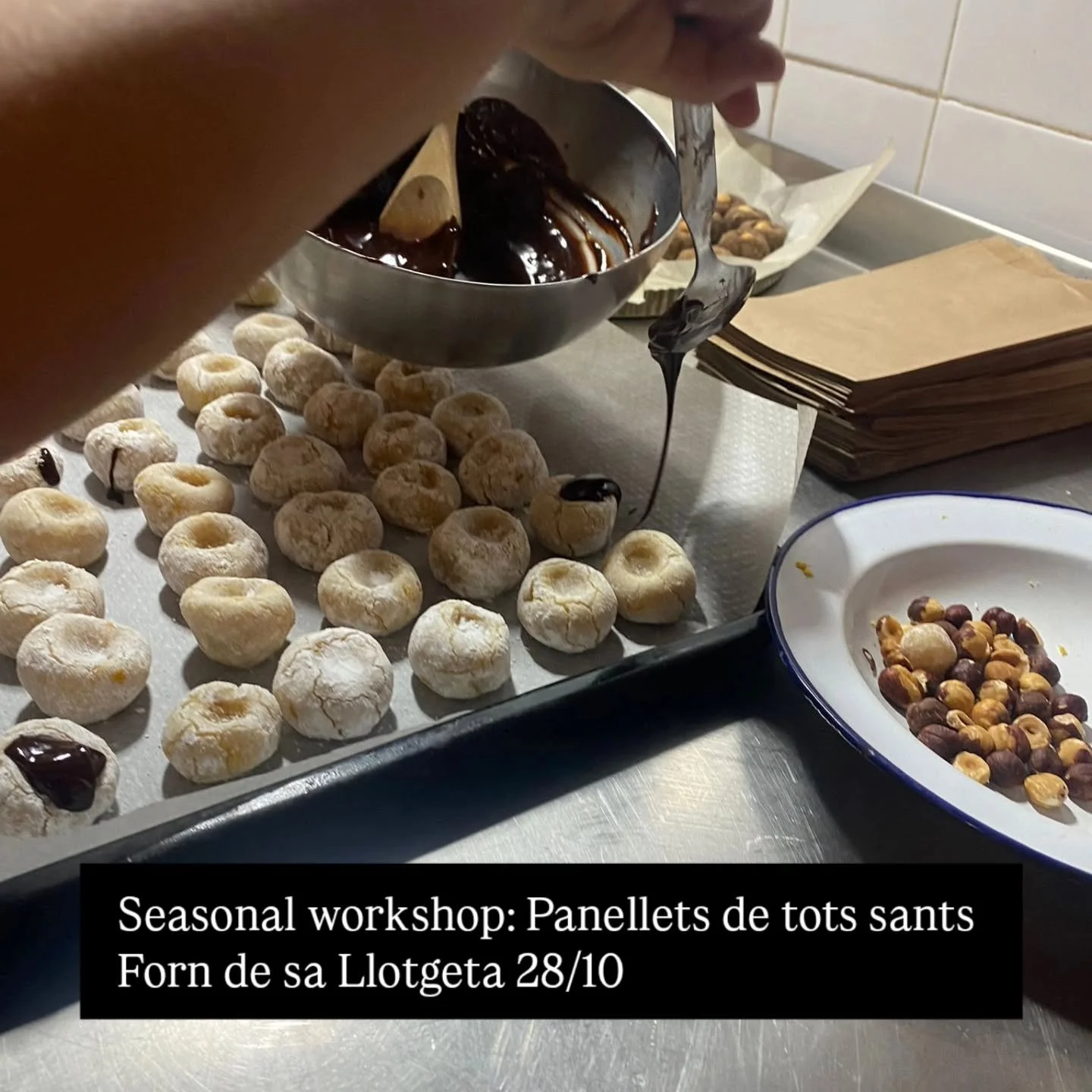 This is our next seasonal workshop at @forndesallotgeta. We are happy to share local traditions with you all!

ALL SAINTS' PANELLET WORKSHOP - October 28th, 6:30 PM to 9:00 PM

We'll learn how to make panellets, a traditional sweet for All Saints' Da