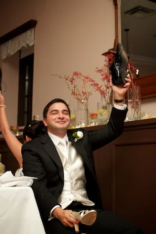 yvonne and michael wedding shoe game groom