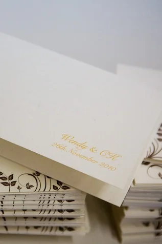 Hong Kong wedding program at Union Church