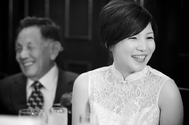 Bride and father at China Club wedding banquet