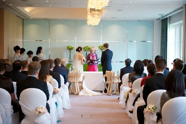 japanese german wedding london wide shot ceremony