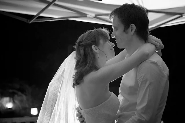 Hong Kong Wedding one-thirtyone outdoor bride and groom first dance black and white