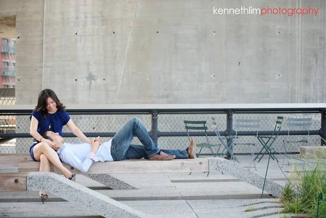 New York engagement photoshoot couple under bridge