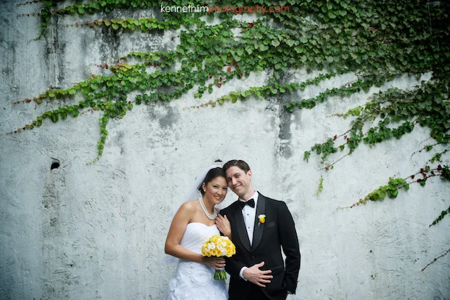 Hong Kong Country Club wedding bride groom portrait session smiling hand in hand